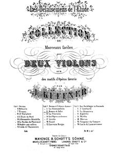 Partition violon 1, Les délassemens de l étude, Collection de morceaux faciles sur des motifs d opéras favoris par Joseph Küffner