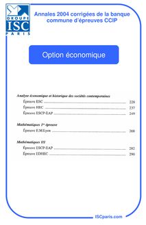 ISC 2004 epreuves option economique classe prepa hec (ece)