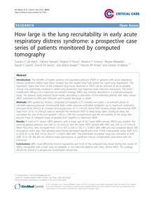 How large is the lung recruitability in early acute respiratory distress syndrome: a prospective case series of patients monitored by computed tomography