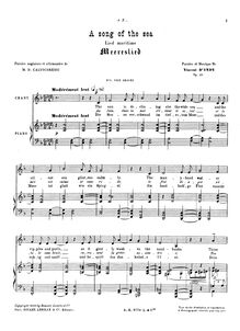 Partition complète (F Major), Lied maritime, Op. 43, Indy, Vincent d 