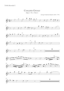 Partition aigu enregistrement  1, Concerto Grosso en B-flat major