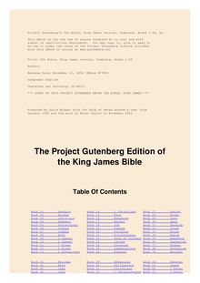 The Bible, King James Version, Complete Contents