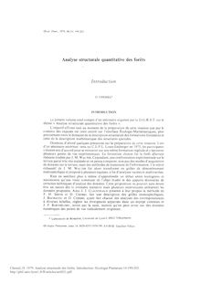 Chessel D Analyse structurale des forêts Introduction Œcologia Plantarum