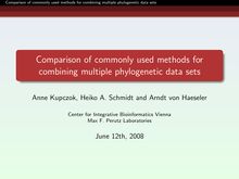 Comparison of commonly used methods for combining multiple phylogenetic data sets