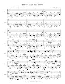Partition complète, Prelude No.1 pour 19ET Piano, Harrington, Jeffrey Michael