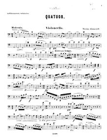 Partition violoncelle, corde quatuor, A minor, Afanasyev, Nikolay