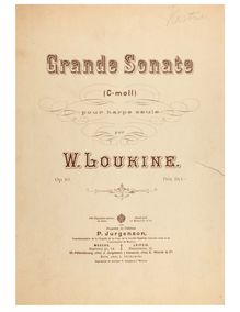 Partition complète, Grande sonate, C minor, Loukine, Woldemar