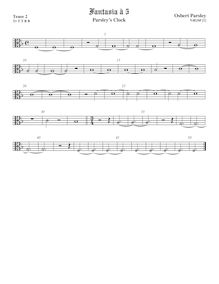 Partition Tenor2 viole de gambe, alto clef, Parsley s Clock, Parsley, Osbert