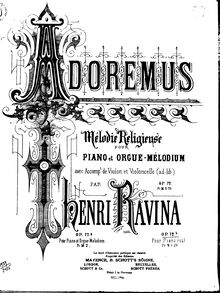 Partition complète, Adoremus, Melodie Religieuse, E♭ major, Ravina, Jean Henri