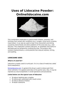 Uses of Lidocaine Powder: Onlinelidocaine.com