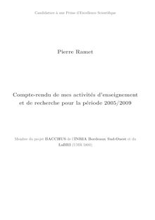 Pierre Ramet Compte-rendu de mes activités d enseignement et de ...