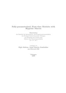 Fully-parameterized, first-class modules with hygienic macros [Elektronische Ressource] / vorgelegt von Josef Martin Gasbichler