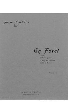 Partition complète, En forêt, Op.14, Coindreau, Pierre