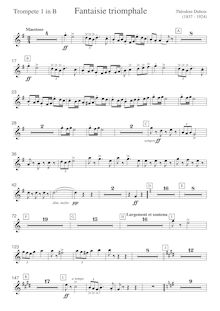 Partition trompette 1 (B?), Fantaisie triomphale, Dubois, Théodore