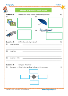Grade 4 Geography Test 2: Maps & Compass