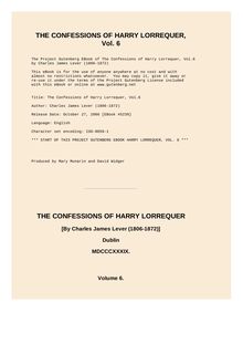 The Confessions of Harry Lorrequer — Volume 6
