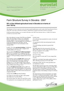Farm structure survey in Slovakia 2007