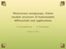 Weierstrass semigroups and Galois module structure of spaces of holomorphic differentials of curves
