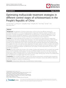 Optimizing molluscicide treatment strategies in different control stages of schistosomiasis in the People’s Republic of China