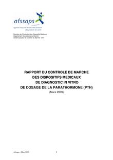 Contrôle du marché des dispositifs médicaux de diagnostic in vitro des dosages de parathormone