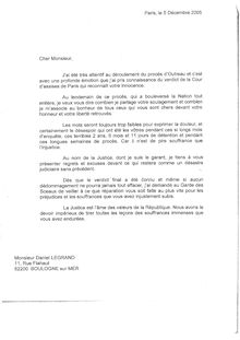 Outreau - la lettre de Jacques Chirac
