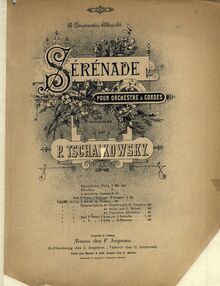 Partition Cover, Serenade pour corde orchestre, Серенада для струнного оркестра (Serenade dlya strunnogo orkestra), Serenade for Strings
