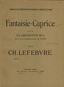 Partition couverture couleur, Fantaisie-caprice, Op.118, Fantaisie-caprice : pour clarinette si♭ avec accompagnement de piano