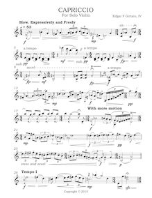 Partition complète, Capriccio pour Solo violon, Op.11, Open/Dorian