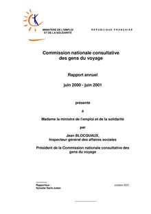 Rapport annuel juin 2000 - juin 2001 : Commission nationale consultative des gens du voyage