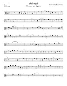 Partition ténor viole de gambe 1, alto clef, Madrigali a 5 voci, Libro 3 par Benedetto Pallavicino