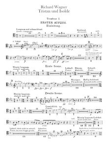 Partition Trombone 1, 2, 3, Tuba3 Onstage Trombones, Tristan und Isolde