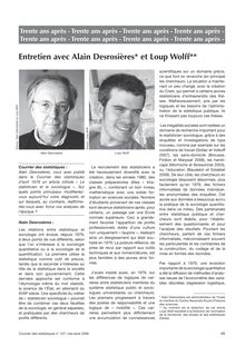 30 ans après - Entretien avec Alain Desrosières et Loup Wolff