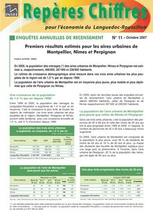 Enquêtes annuelles de recensement :  premiers résultats estimés pour les aires urbaines de Montpellier, Nîmes et Perpignan