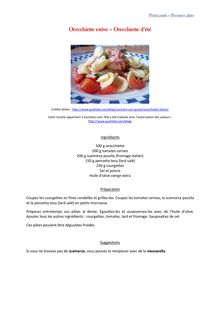 Orecchiette d'été - recette italienne