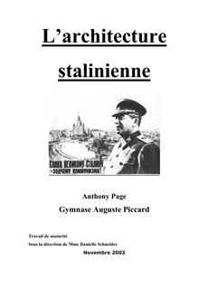 L architecture stalinienne