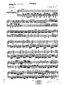 Partition violon et partition de piano, violon Concerto No.3, E minor