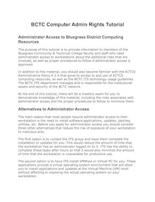 BCTC ADMIN Rights Tutorial