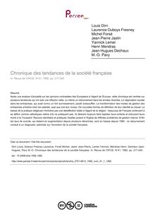 Chronique des tendances de la société française - article ; n°1 ; vol.41, pg 217-240