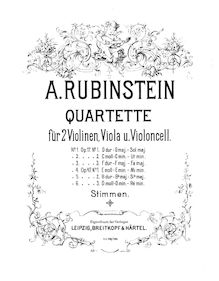 Partition violon 1, corde quatuor No.2, Op.17/2, C minor, Rubinstein, Anton