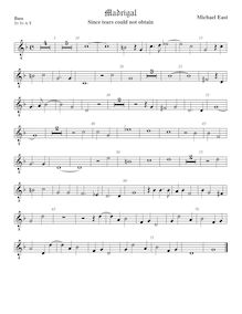 Partition ténor viole de gambe 2, octave aigu clef, madrigaux, East, Michael