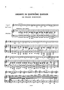Partition de piano, corde quatuor No.14, Death and the Maiden