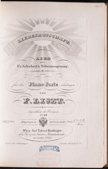 Partition Liebesbotschaft (S.560/10), Collection of Liszt editions, Volume 1