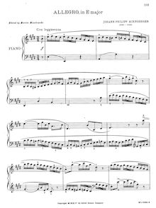 Partition complète, Allegro en E Major, Kirnberger, Johann Philipp