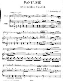 Partition Score et partition de violon, Fantaisie sur des motifs de l opéra  Guillaume Tell , op.117
