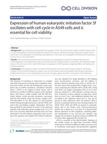 Expression of human eukaryotic initiation factor 3f oscillates with cell cycle in A549 cells and is essential for cell viability