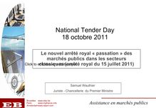 National Tender Day 18 octobre 2011