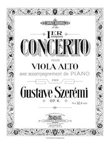 Partition de piano, viole de gambe Concerto, F Major, Szerémi, Gustave
