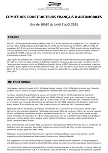 Marché automobile français - Communiqué de presse CCFA