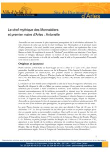 Le chef mythique  des Monnaidiers et premier maire d Arles : Antonelle