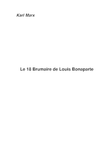 Le 18 brumaire de L. Bonaparte